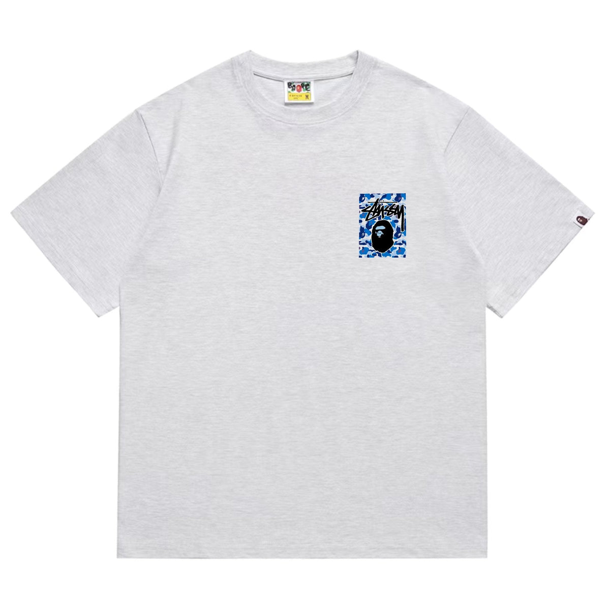 BAPE Blue Camo Black Ape Graphic T-Shirt — front
