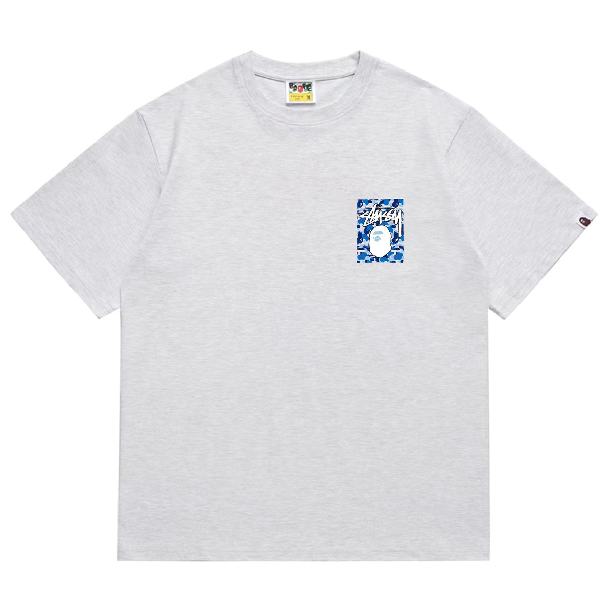 BAPE Blue Camo Ape Graphic T-Shirt — front